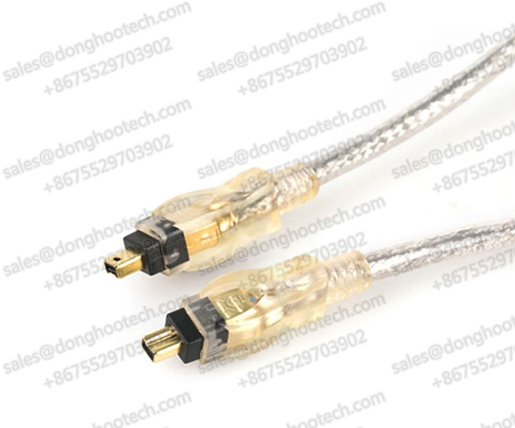 Transparent High Speed IEEE 1394 Firewire Cable 4 Pin to 4P AV Audio Vedio Cables 400 Mbps 