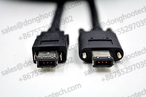 1394 Latch Cable 6 Pin with Latches to 1394b 9pin Firewire Camera Cable 